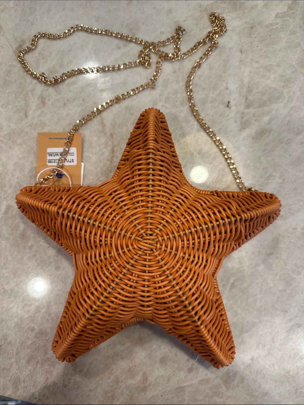 Tommy Bahama Wicker Star Crossbody with Gold Chain - Picture 4 of 7